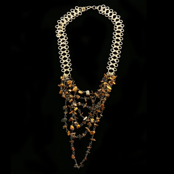 Mi Amore Jewelry - Luxury Semi-Precious Necklace Gold/Brown NWOT
